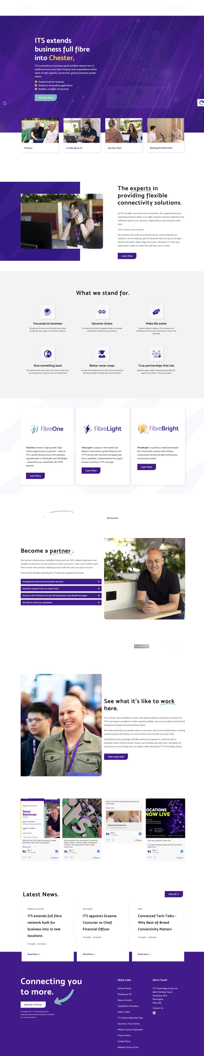 Full-page preview of the ITS Technology Group website designed by SJH Studio